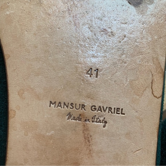 Mansur Gabvriel Classic Flat Loafer Suede Green - Picture 7 of 9